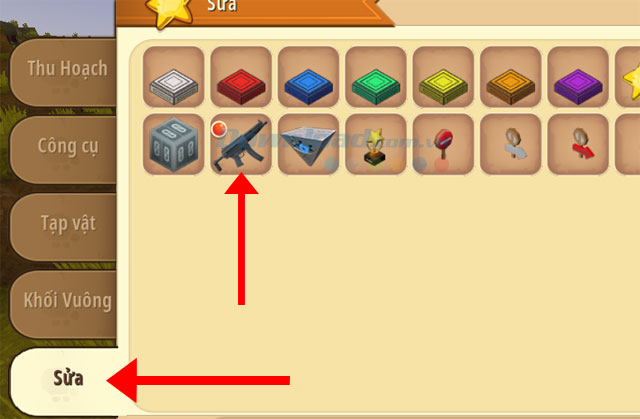 Chọn Sửa hòm đồ