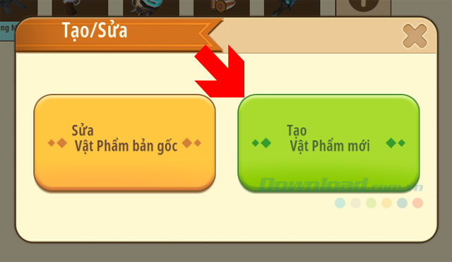 Tạo vật phẩm mới