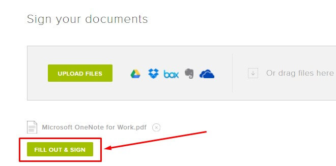 Click nút điền chữ ký vào PDF