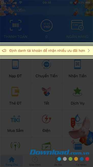 Định danh tài khoản ZaloPay