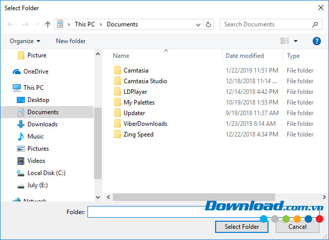 Thay đổi thư mục khác