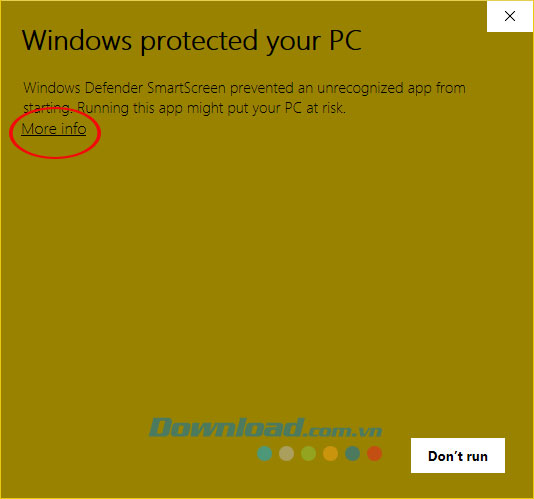 Bỏ qua bảo mật để tiếp tục cài đặt