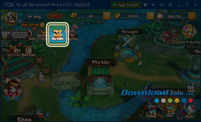 Giao diện game thẻ tướng Tieu Tieu Tam Quoc Chi