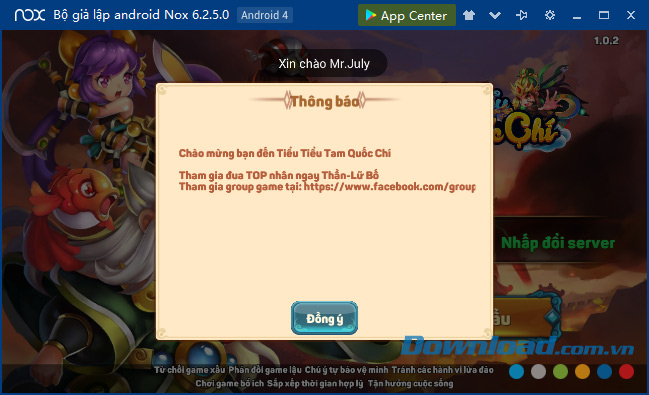 Thông báo của game 