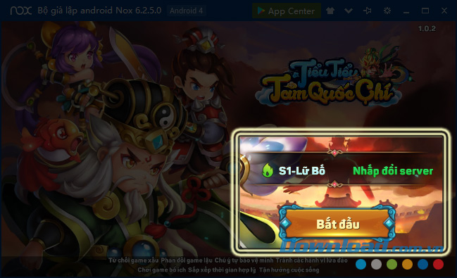 Chọn server chơi Tiểu Tiểu Tam Quốc Chí