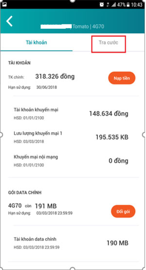 Chi tiết thuê bao