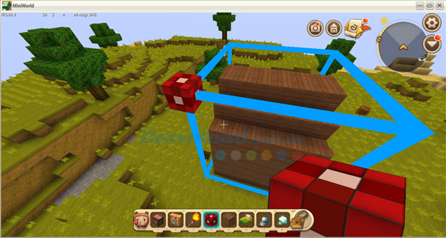 Đặt khối sao chép kiến trúc Mini World