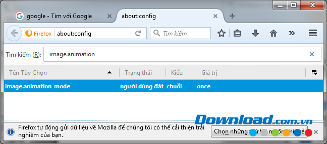 Hoàn thành thay đối thiết lập ngăn ảnh GIF tự chạy trên Firefox