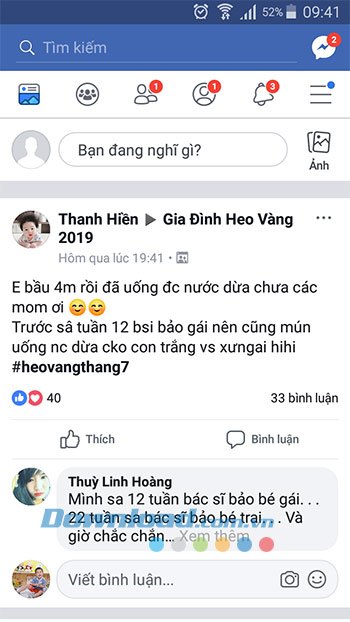 Đăng trạng thái Facebook