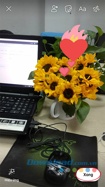 Chọn nhãn dán xong