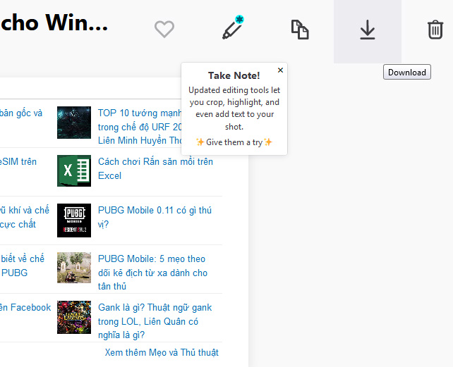 Download ảnh về máy