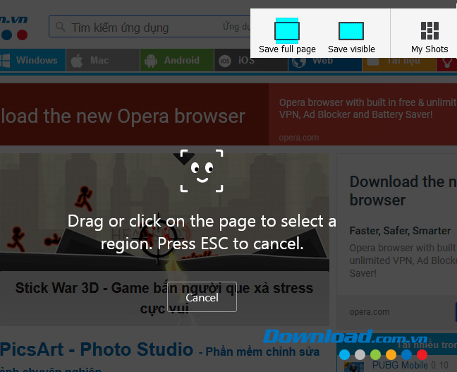 Chụp ảnh màn hình Firefox
