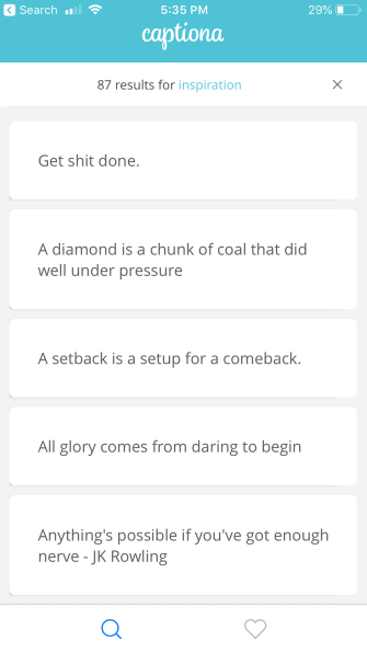 Kết quả tìm kiếm trên Captiona for Instagram