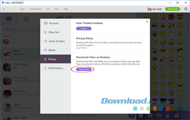 Deactivate Viber