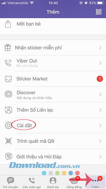 Cài đặt Viber