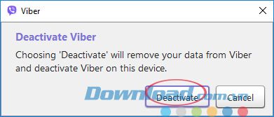 Xác nhận Deactivate Viber