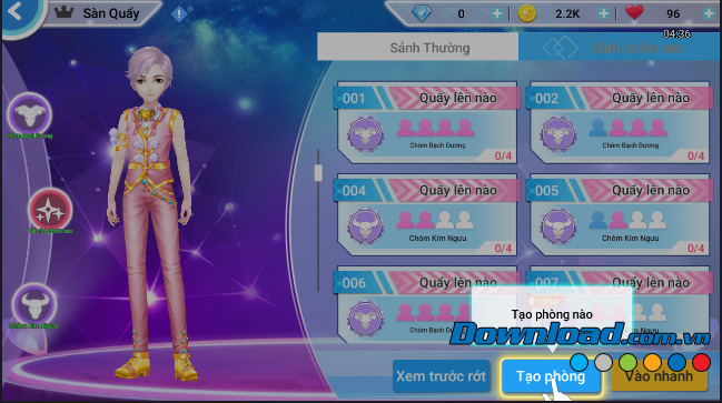 Tạo phòng thi đấu