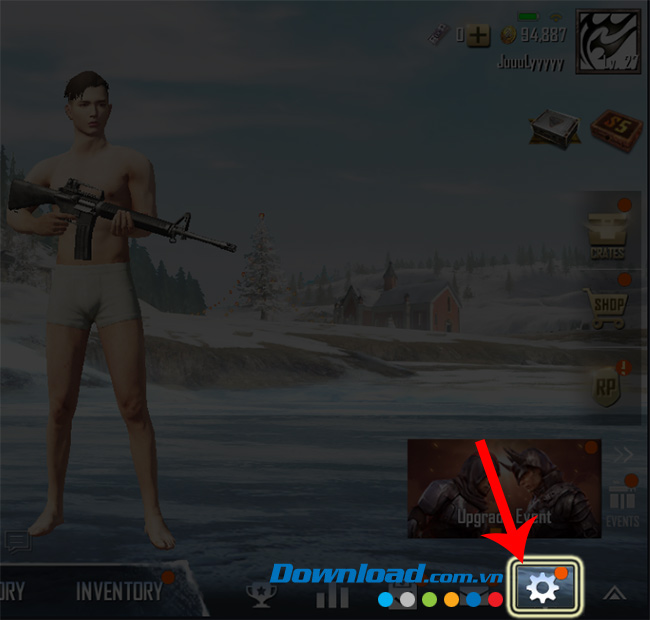 Biểu tượng Cài đặt trong PUBG Mobile
