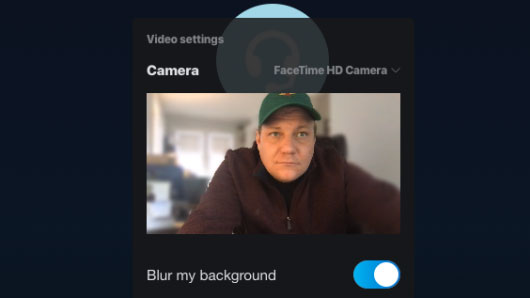 Sau khi bật tính năng làm mờ nền