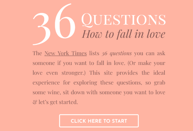 36 Questions in Love 