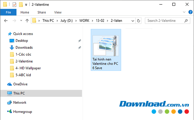 Click đúp để cài đặt hình nền máy tính 