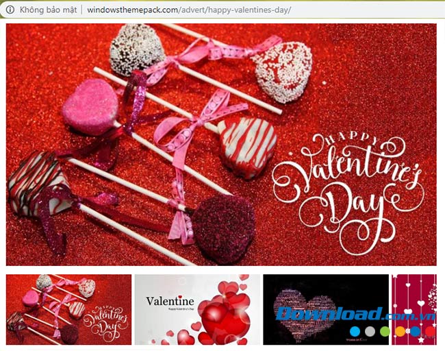 Cài ảnh Lễ Tình Nhân cho máy tính 