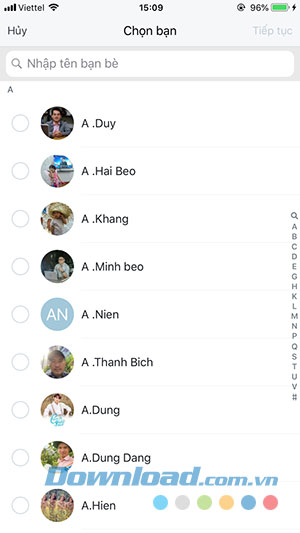 Lựa chọn bạn bè xem