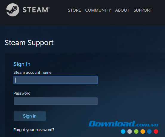 Đăng nhập tài khoản Steam 