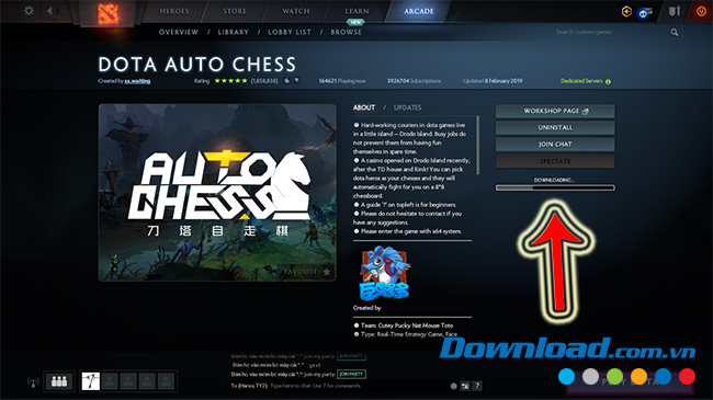 Quá trình tải Dota Auto Chess