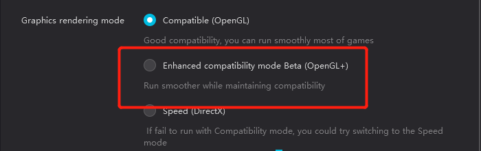 Chế độ tăng cường tương thích trong NoxPlayer