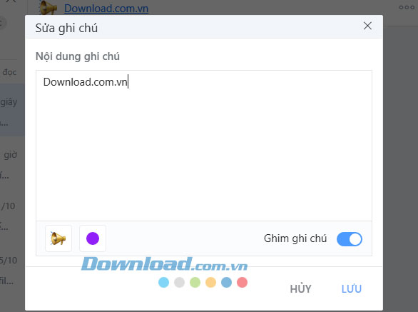 Sửa nội dung đã ghi chú
