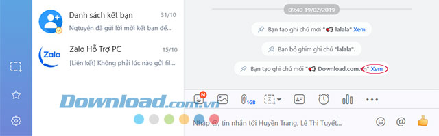 Xem toàn bộ nội dung ghi chú ở đoạn chat nhóm
