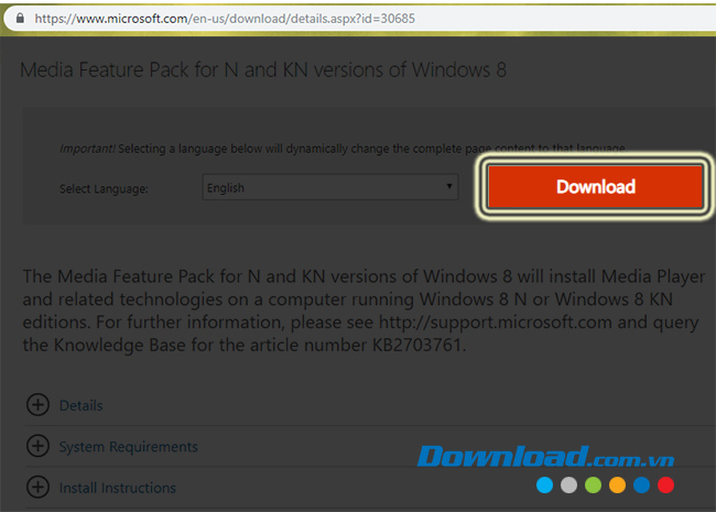 Chọn vào Download 