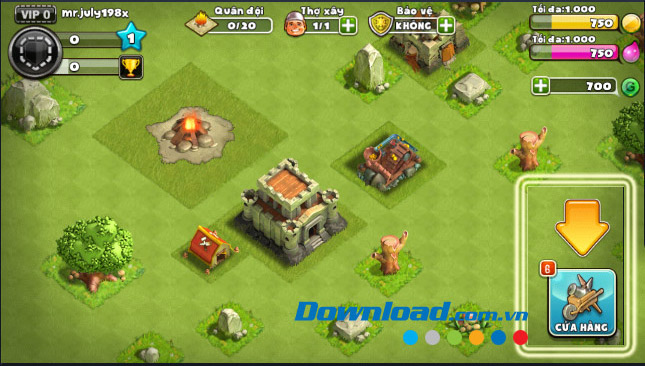 Chọn vào biểu tượng cửa hàng