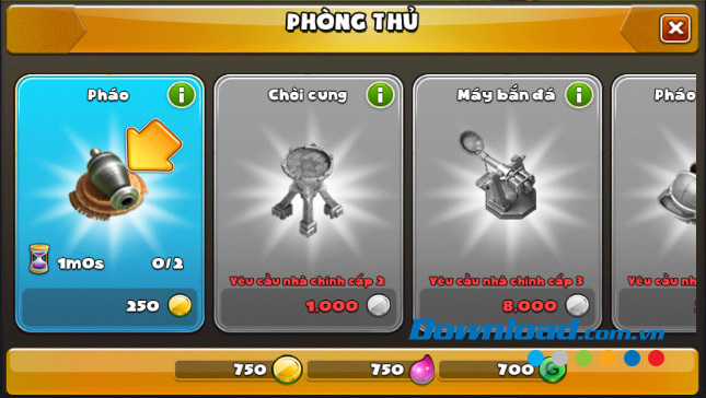 Chọn vật phẩm cần mua