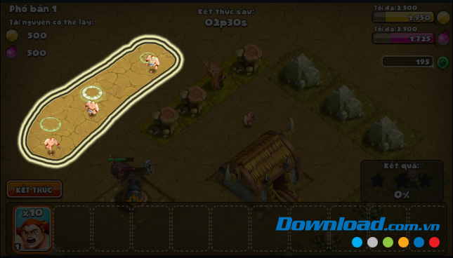 Nhấn chuột trái để thả lính 