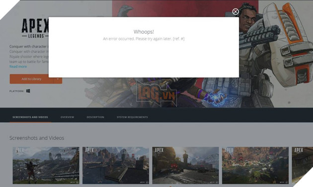 Lỗi kết nối với server