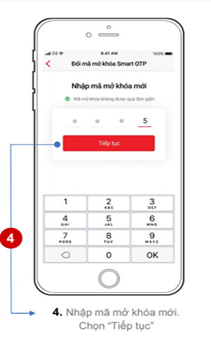 Nhập mã mở khóa mới