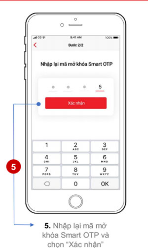 Nhập lại mã mở khóa mới