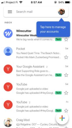 Danh sách email trong Gmail