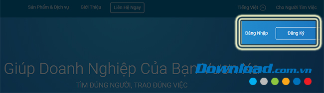 Đăng ký tài khoản doanh nghiệp trên Vietnamworks