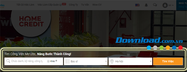 Tìm việc trên Vietnamworks