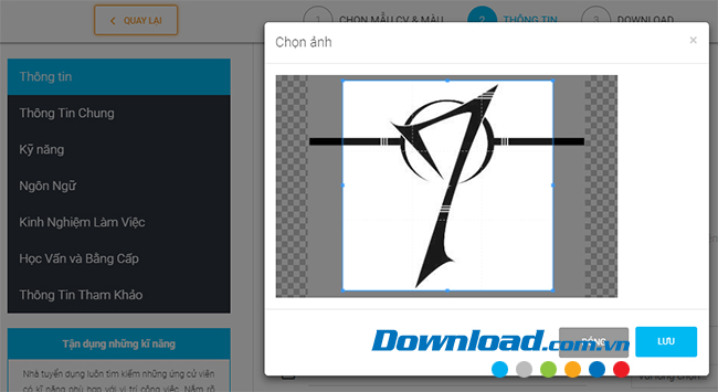 Lưu lại thông tin trong sơ yếu lý lịch trực tuyến