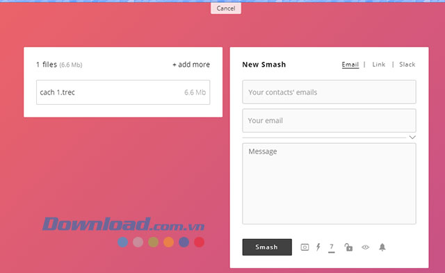 Nhập các thông tin chia sẻ