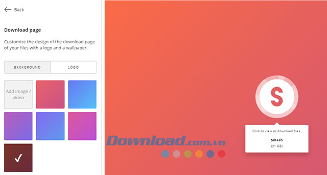 Thiết kế giao diện download file