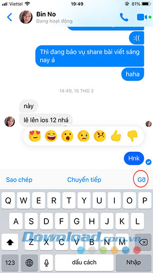 Chọn gỡ tin nhắn