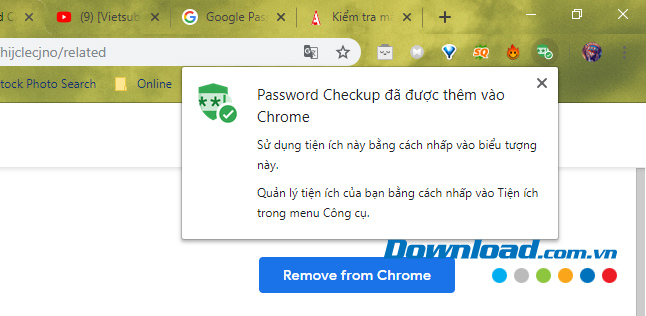 Cài đặt thành công công cụ kiểm tra mật khẩu