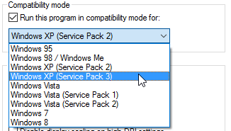 Áp dụng cài đặt tương thích cho Windows