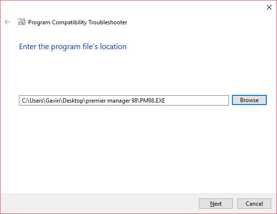 Duyệt file chạy chương trình