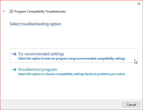 Chạy cài đặt đề xuất